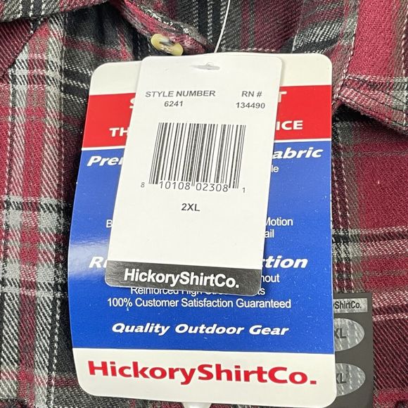 Men’s Extra Heavy Pearl Snap Plaid Flannel Outdoor Shacket Red Black Tan 2XL NWT - Picture 4 of 8